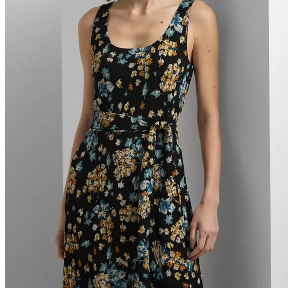 Lauren Ralph Lauren Floral Black Dress
